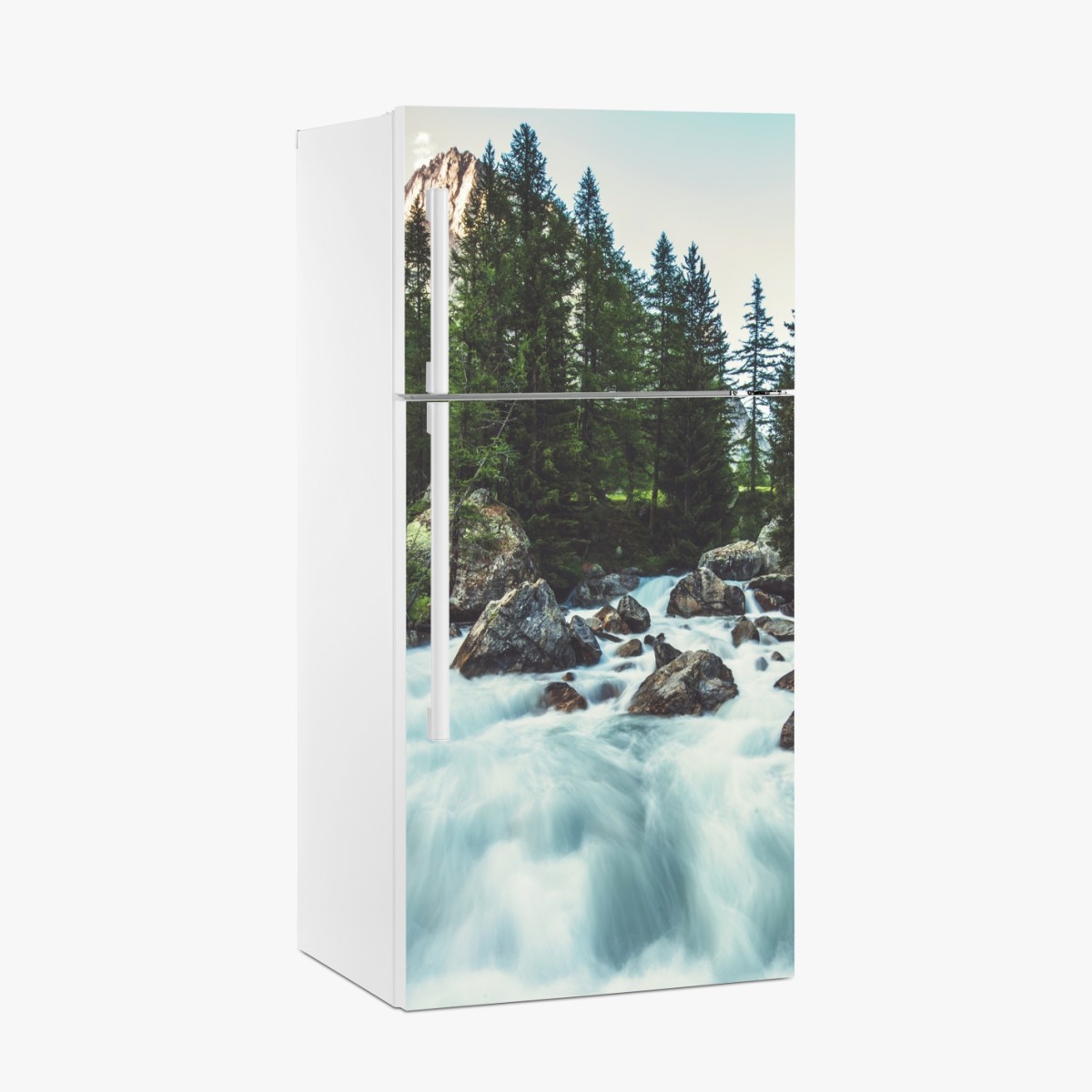 Kühlschrankaufkleber malerischer alpiner fluss im Ferret Valley – Wallnifity®