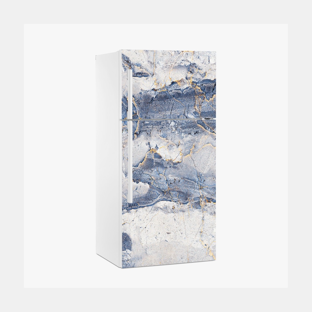 Kühlschrankaufkleber blauer marmor mit goldenen adern – Wallnifity®