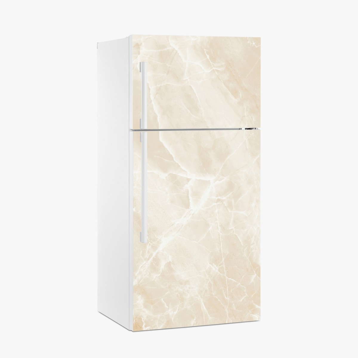 Kühlschrankaufkleber beige marmorstruktur mit weißen adern – Wallnifity®