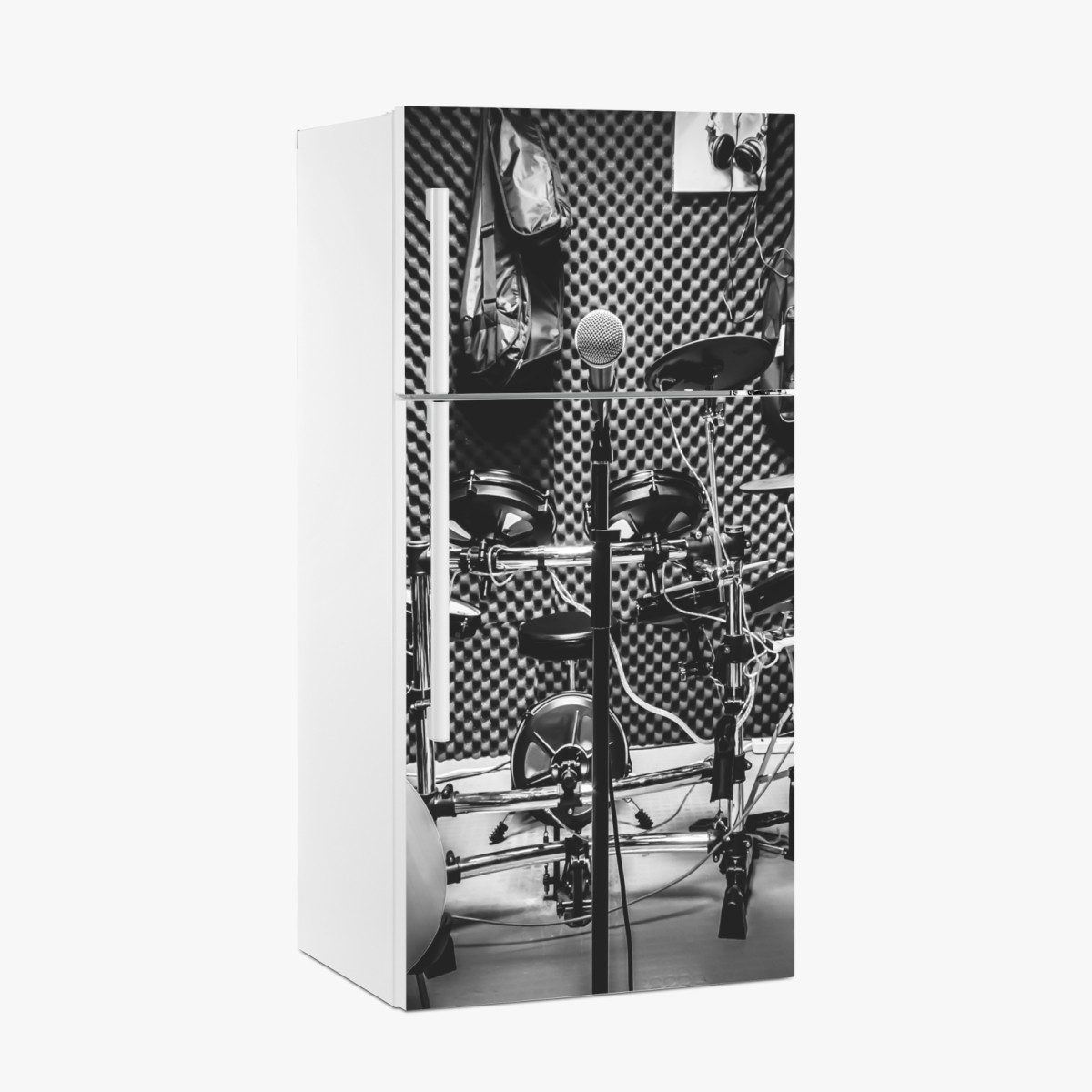 Kühlschrankaufkleber monochromes musikstudio – Wallnifity®