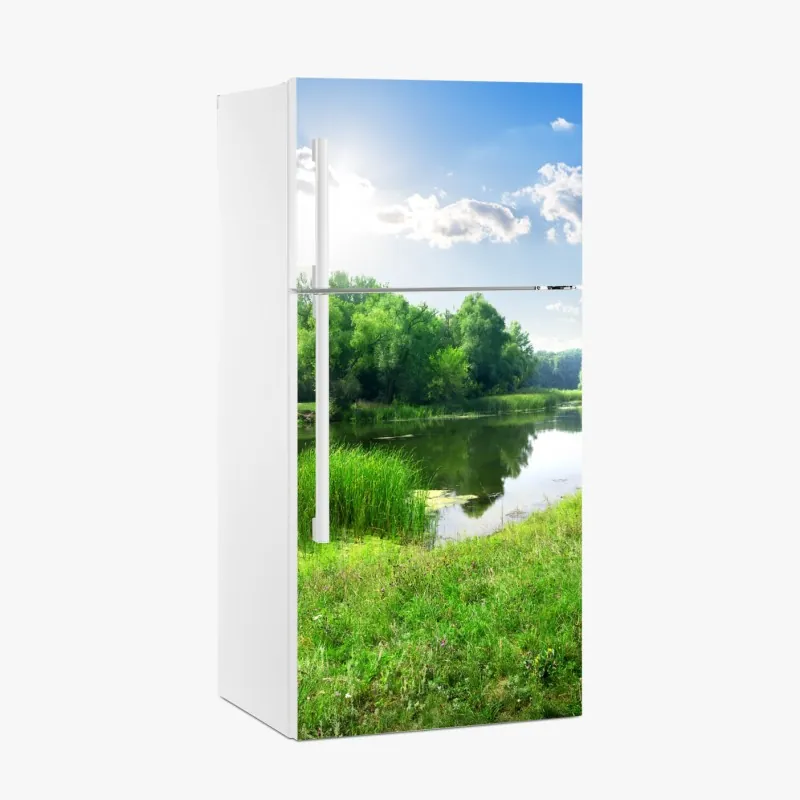 Kühlschrankaufkleber luxuriöse abstrakte alkoholtinten-kunst mit goldenen adern – Wallnifity®