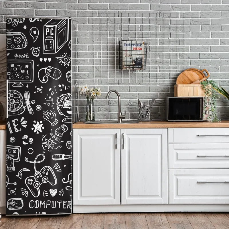 Kühlschrankaufkleber aquarellmuster mit vögeln und rosen – Wallnifity®
