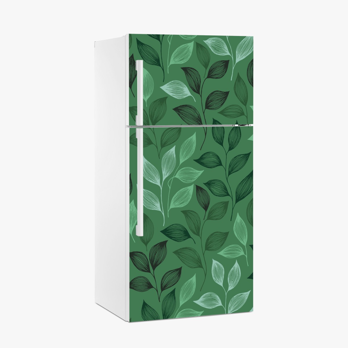 Kühlschrankaufkleber grünes botanisches blättermuster – Wallnifity®