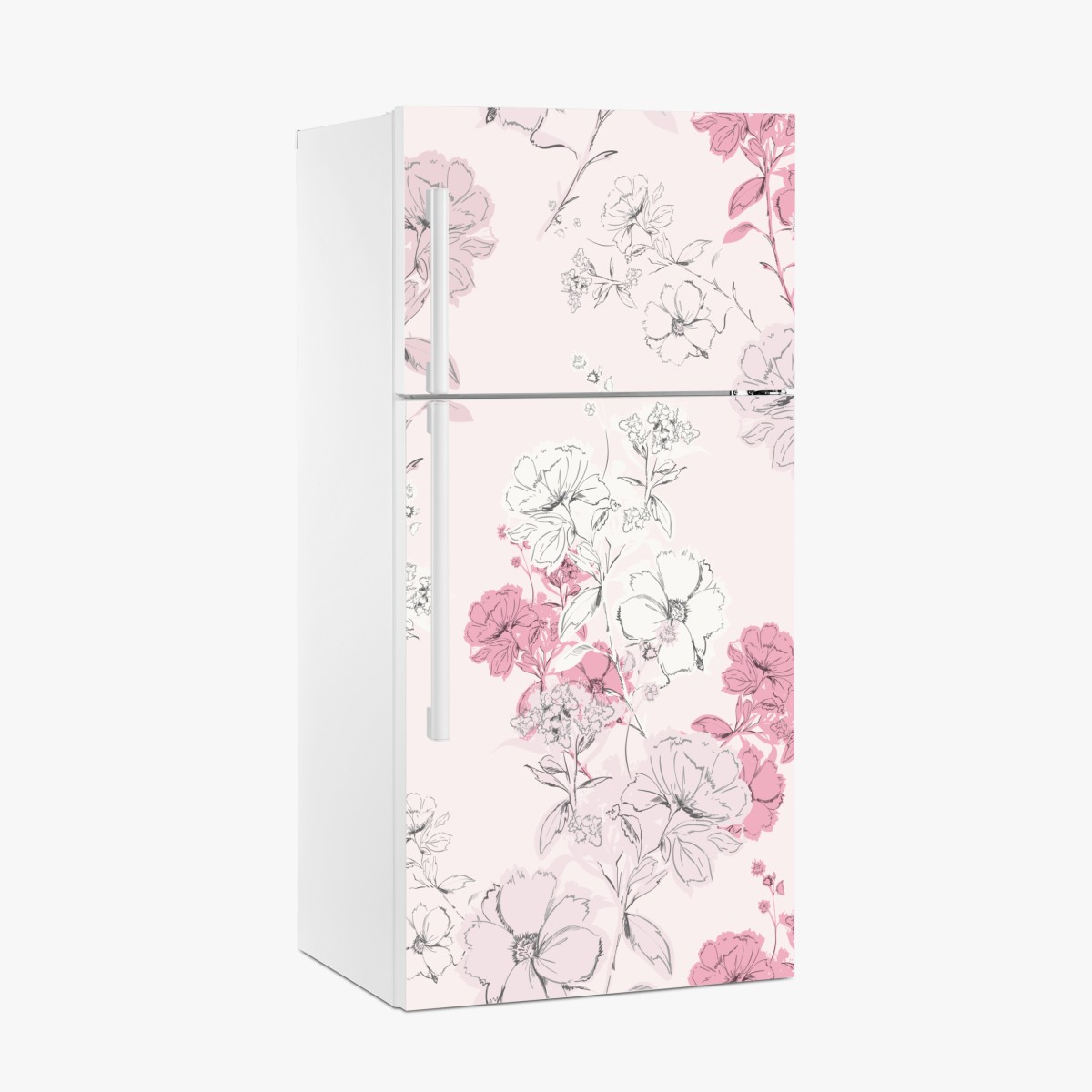 Kühlschrankaufkleber zartes rosa blumenmuster – Wallnifity®