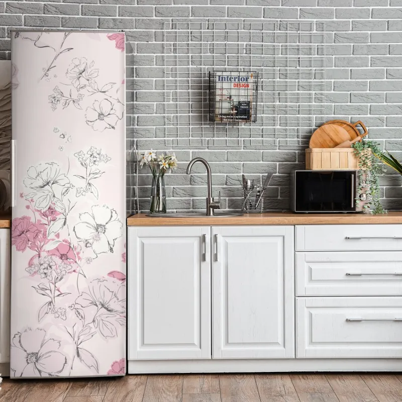 Kühlschrankaufkleber aquarellmuster mit blaubeeren und brombeeren – Wallnifity®