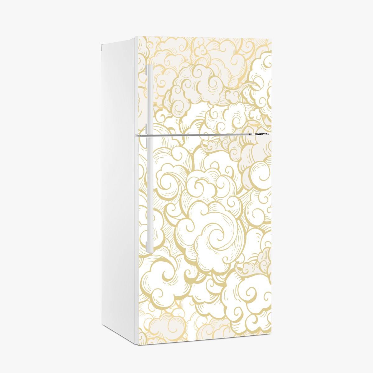 Kühlschrankaufkleber goldenes ornamentales wolkenmuster – Wallnifity®