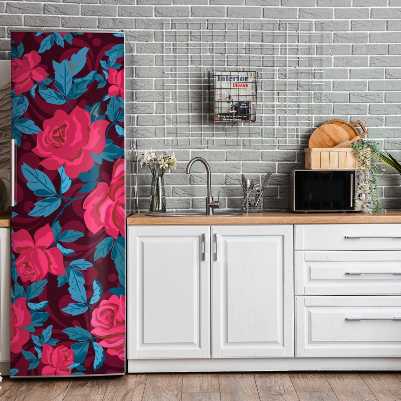 Kühlschrankaufkleber lebhafte türkis und limetten aquarellspritzer – Wallnifity®
