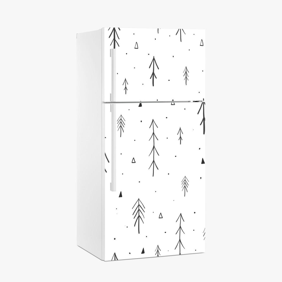 Kühlschrankaufkleber minimalistisches muster mit handgezeichneten bäumen – Wallnifity®