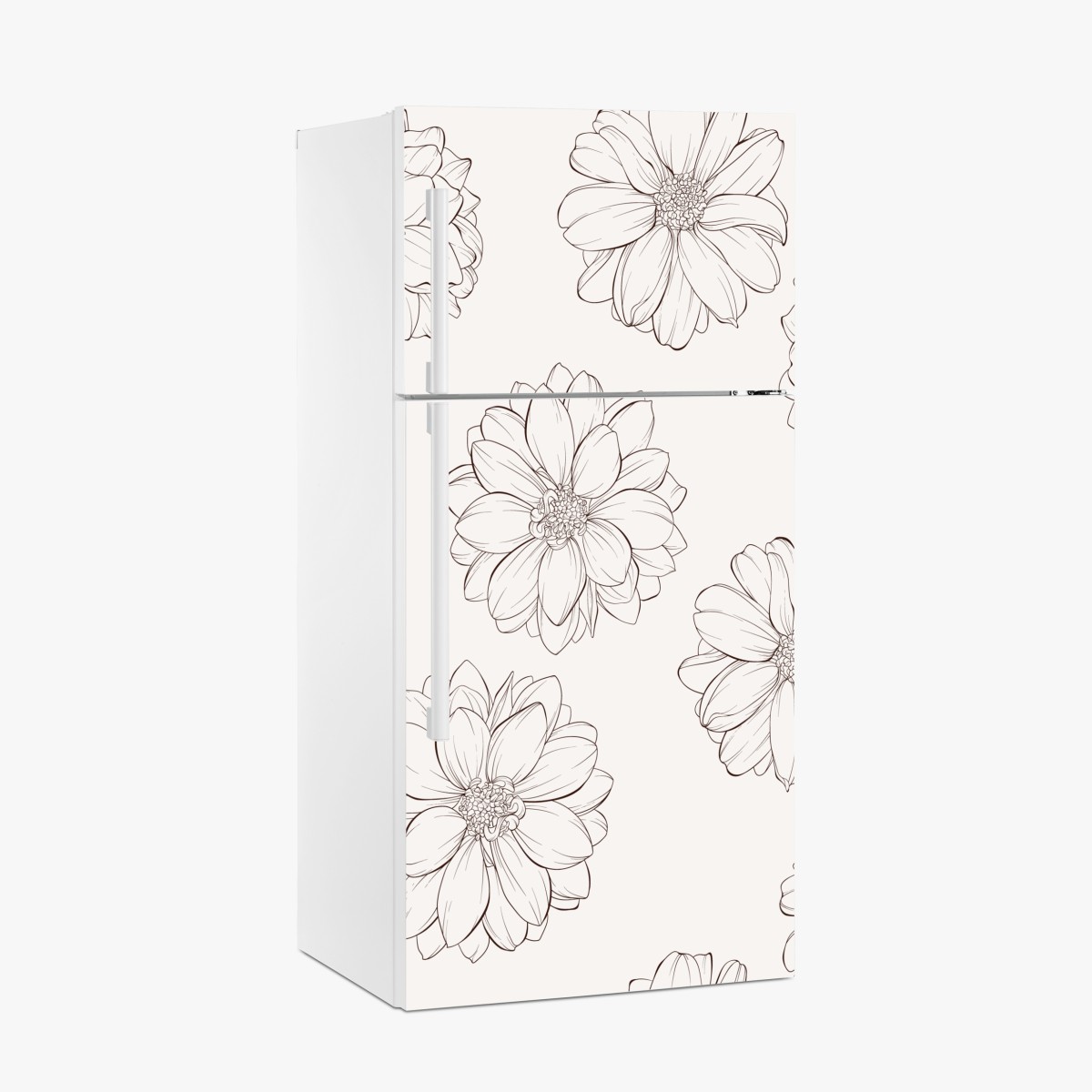 Kühlschrankaufkleber zartes blumenmuster in beige – Wallnifity®