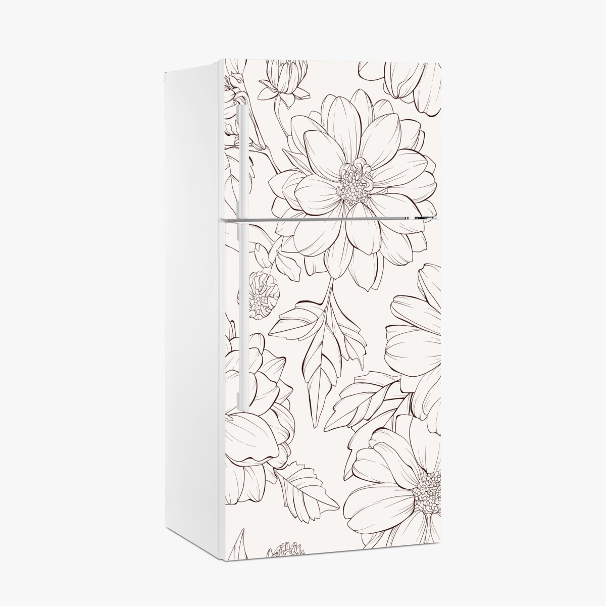 Kühlschrankaufkleber zartes botanisches blumenmuster – Wallnifity®