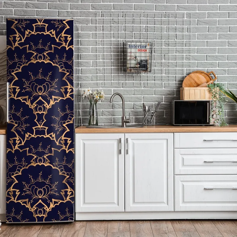 Kühlschrankaufkleber pastellfarbenes geometrisches muster mit halbkreisen – Wallnifity®