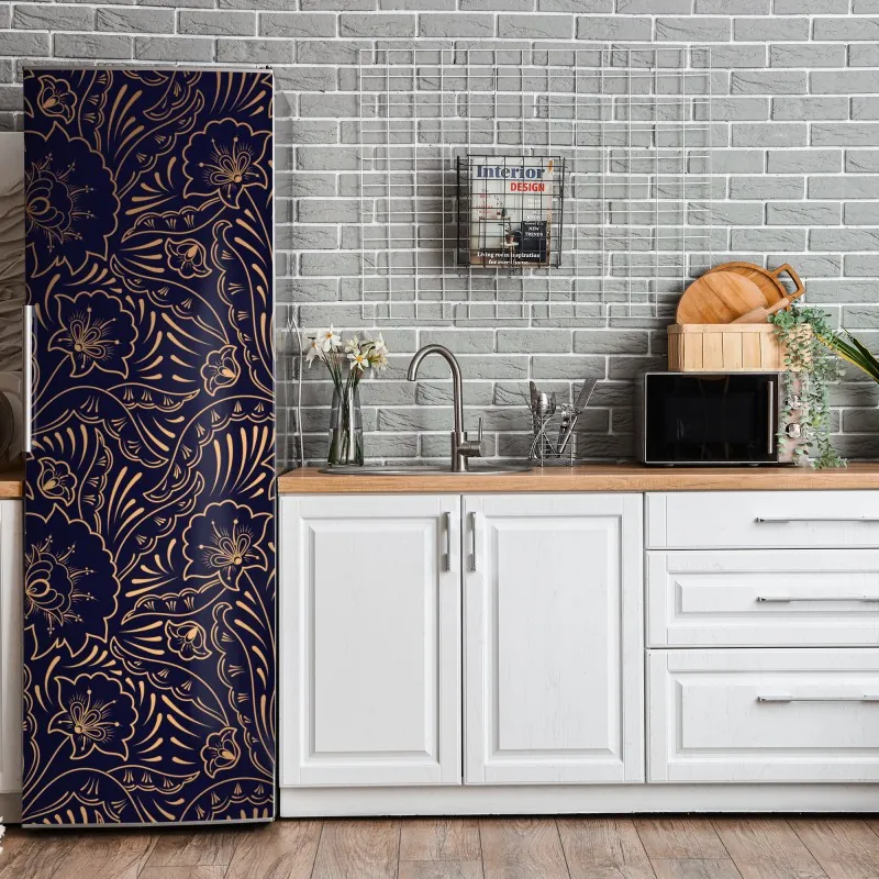 Kühlschrankaufkleber zartes korallenfarbenes blumenmuster – Wallnifity®