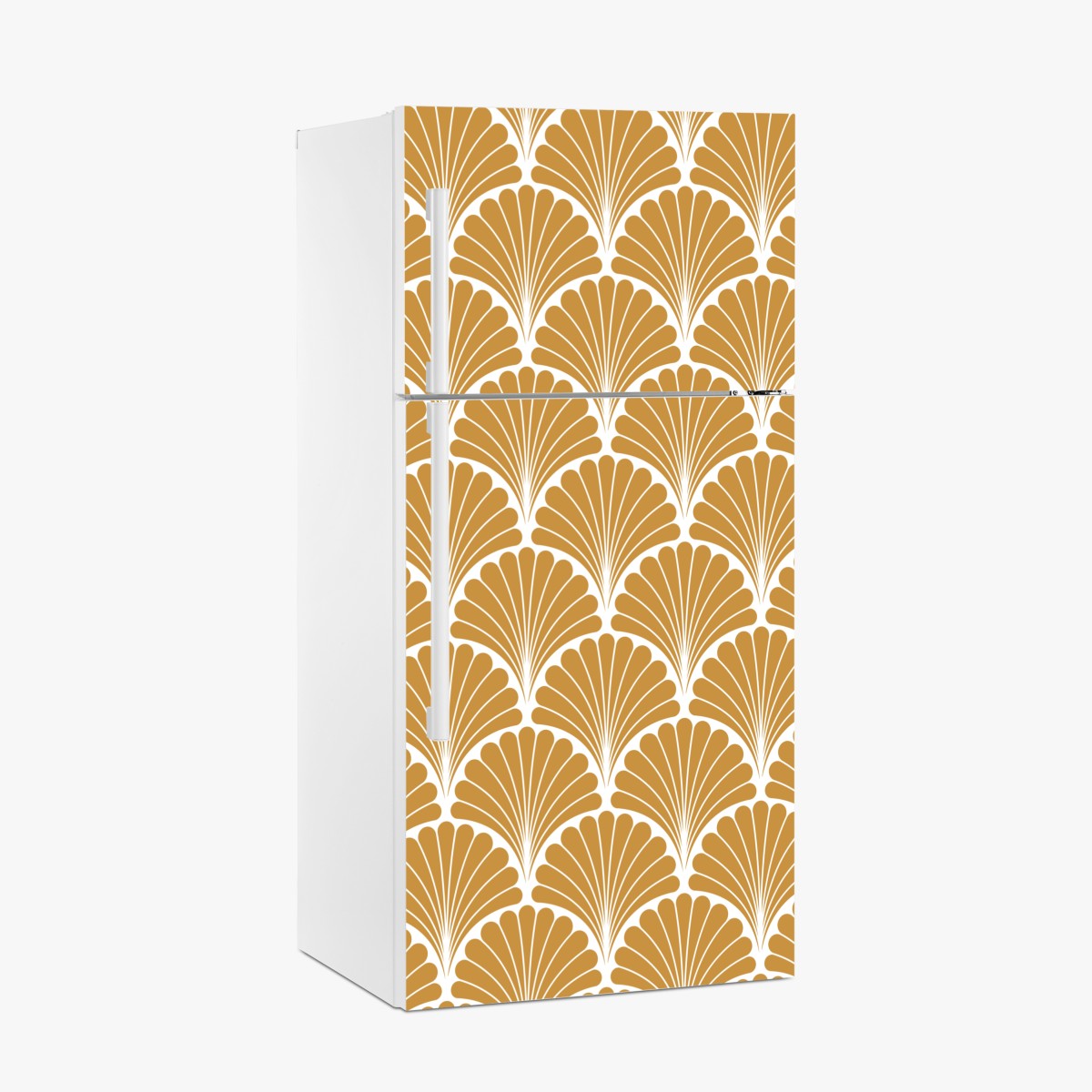 Kühlschrankaufkleber goldenes fächermuster im art-deco-stil – Wallnifity®