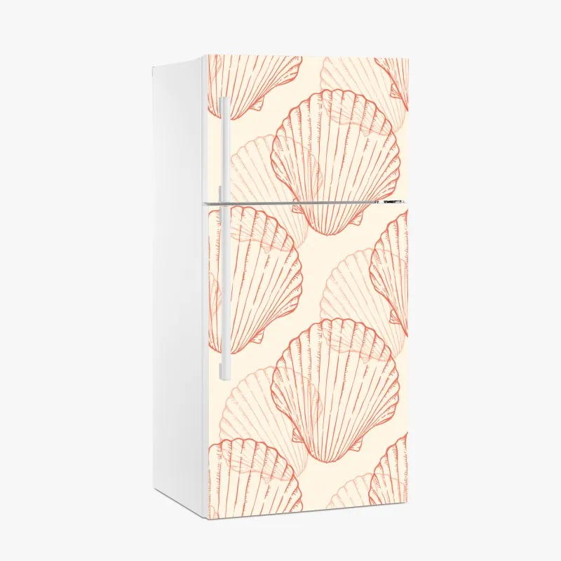 Kühlschrankaufkleber korallenfarbiges muschelmuster
