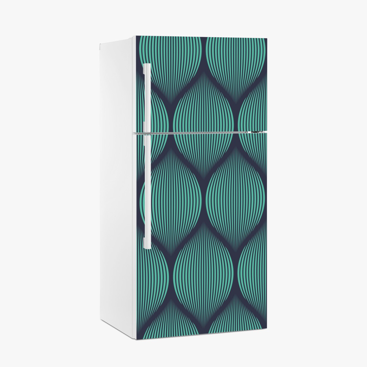 Kühlschrankaufkleber türkis geometrisches tropfenmuster – Wallnifity®