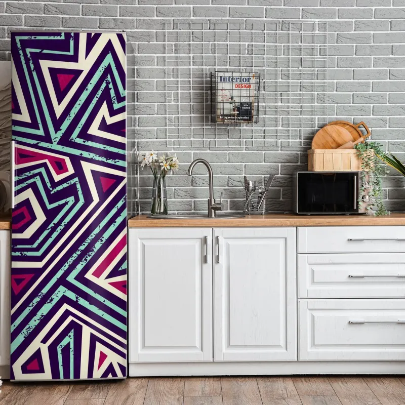 Kühlschrankaufkleber goldenes blattmuster nahtloses design – Wallnifity®