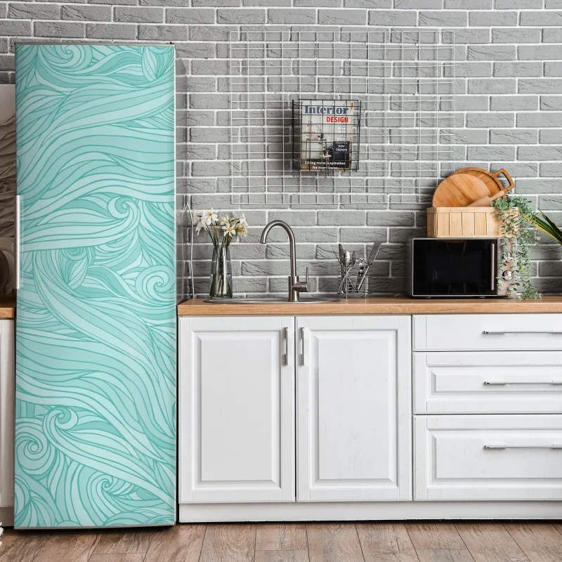 Kühlschrankaufkleber aquarellmuster mit blaubeeren und brombeeren – Wallnifity®