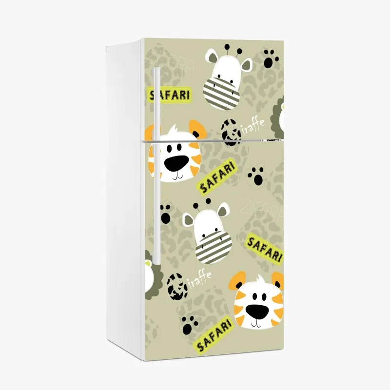 Kühlschrankaufkleber tropische blätter und zitrus illustration – Wallnifity®