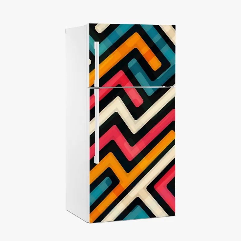 Kühlschrankaufkleber monochromes geometrisches punktmuster – Wallnifity®