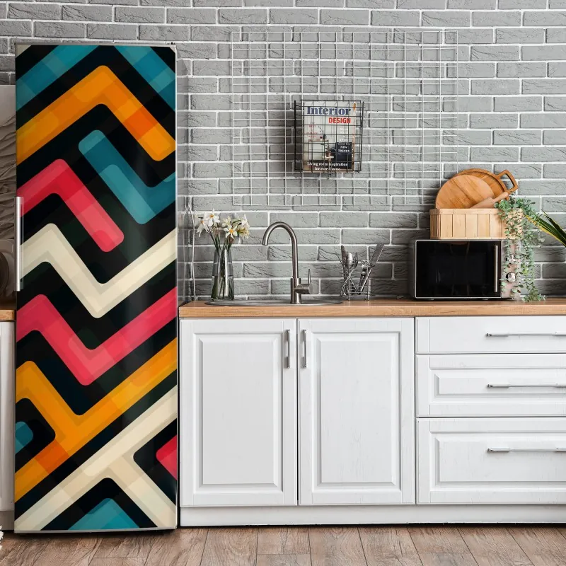 Kühlschrankaufkleber monochromes geometrisches punktmuster – Wallnifity®