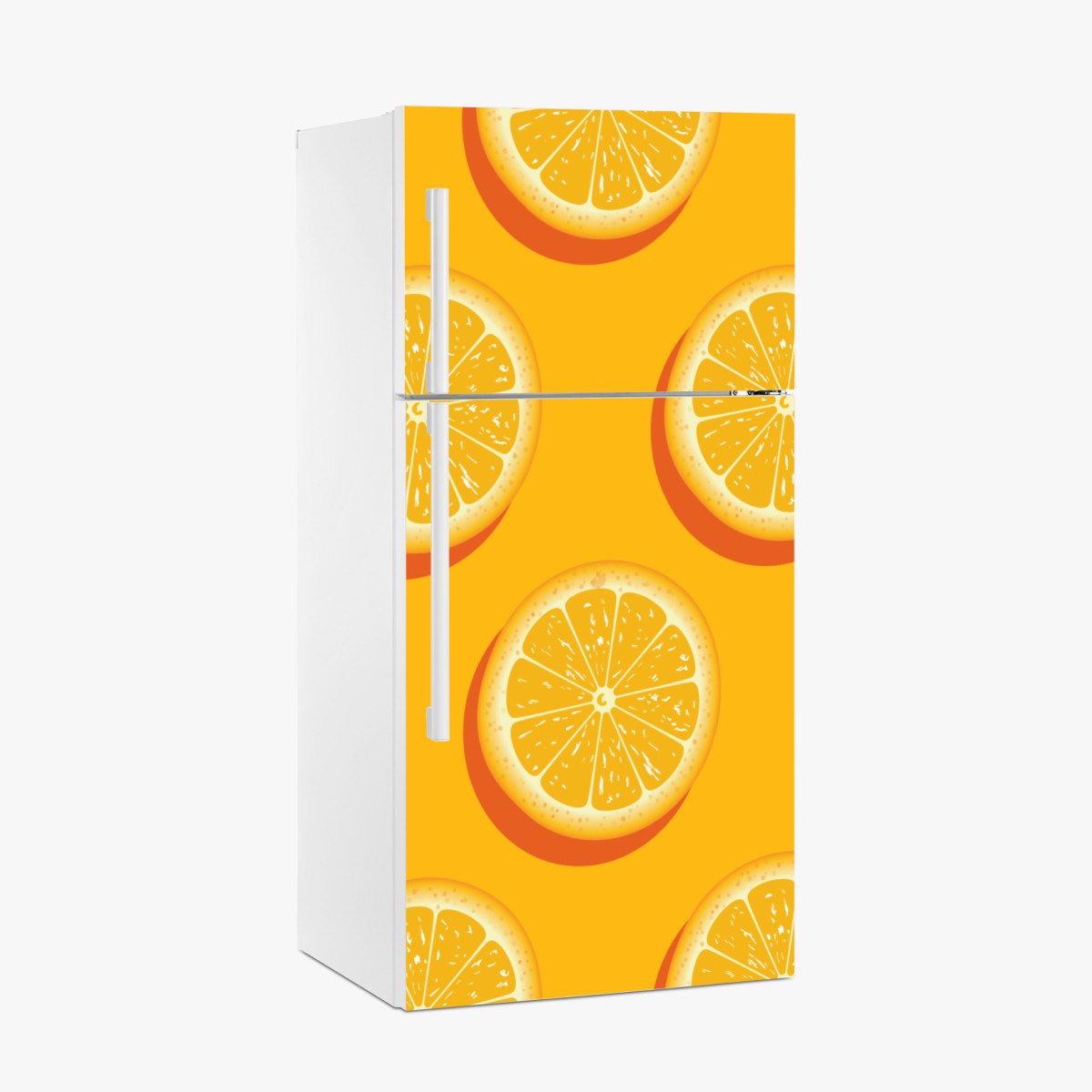 Kühlschrankaufkleber lebhaftes muster mit orangenscheiben – Wallnifity®