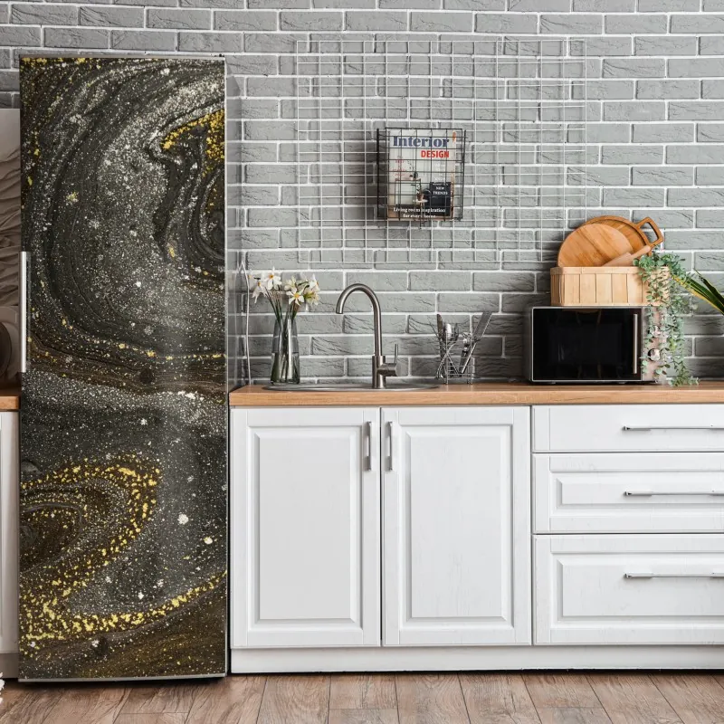 Kühlschrankaufkleber türkiser aquarellausbruch abstrakt – Wallnifity®