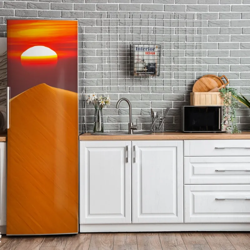Kühlschrankaufkleber monochromes tropisches blattmuster – Wallnifity®