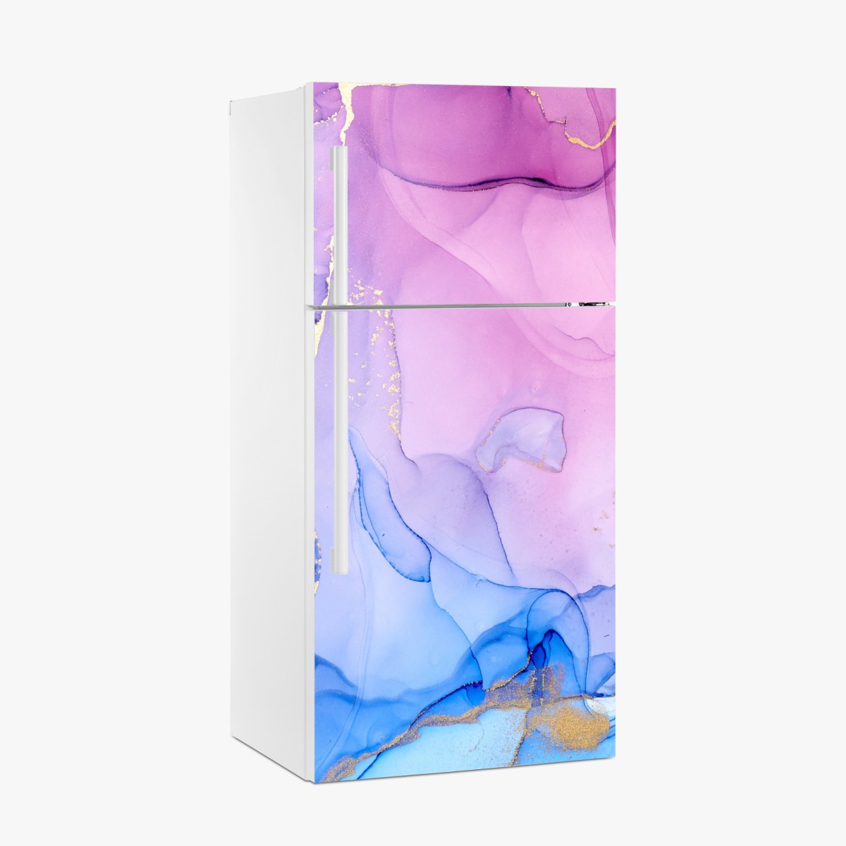 Kühlschrankaufkleber rosa und blaue marmorierte abstraktion – Wallnifity®