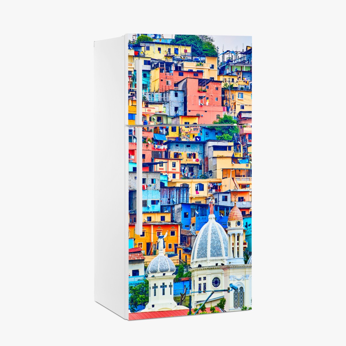 Kühlschrankaufkleber bunte häuser von Las Peñas am Santa Ana hügel, Guayaquil – Wallnifity®
