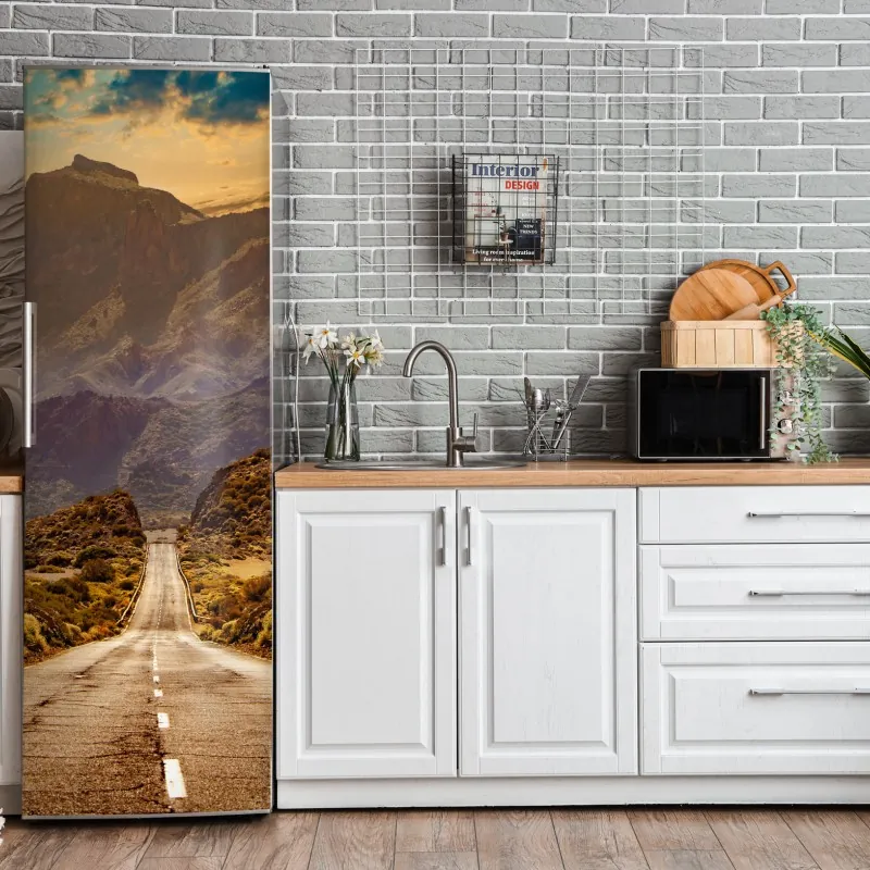 Kühlschrankaufkleber aquarellmuster mit vögeln und rosen – Wallnifity®