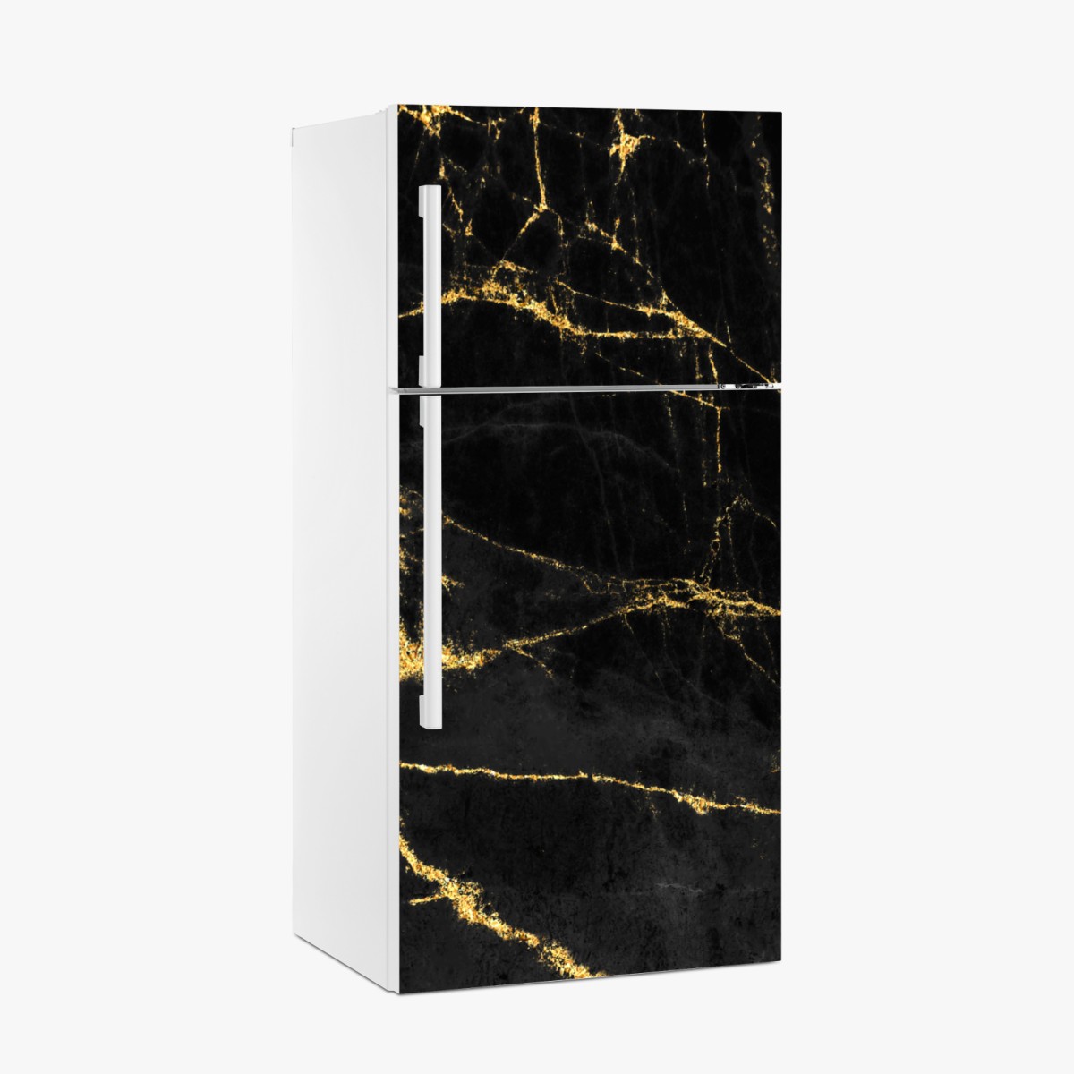 Kühlschrankaufkleber schwarzer marmor mit goldenen adern – Wallnifity®