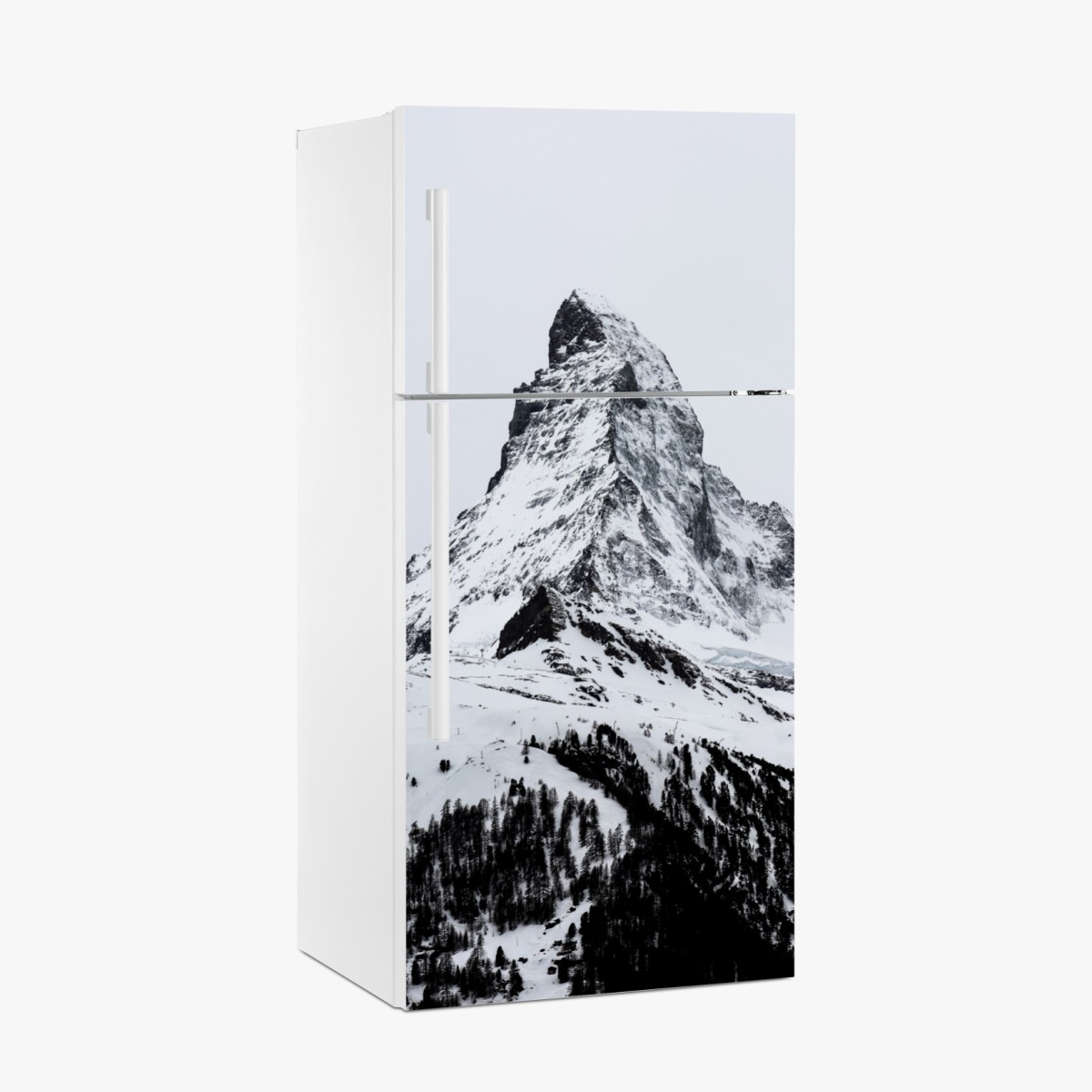 Kühlschrankaufkleber einsamer schneebedeckter berggipfel – Wallnifity®