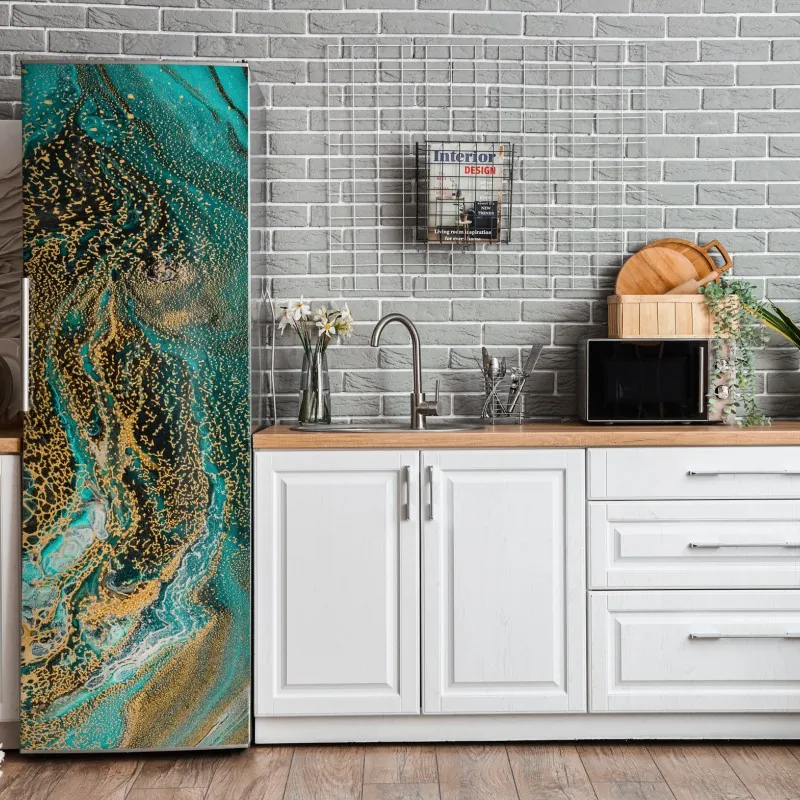 Kühlschrankaufkleber pastellfarbenes geometrisches muster mit halbkreisen – Wallnifity®