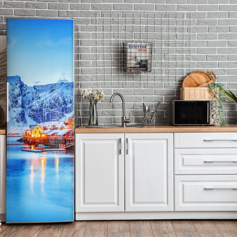 Kühlschrankaufkleber pastellfarbenes geometrisches muster mit halbkreisen – Wallnifity®