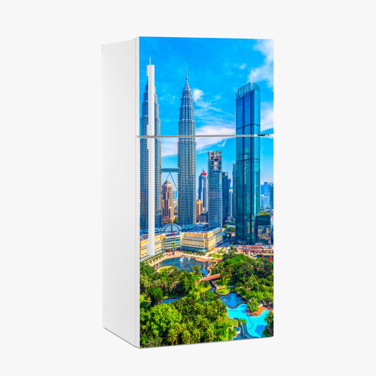 Kühlschrankaufkleber Kuala Lumpur skyline mit den Petronas Towers – Wallnifity®