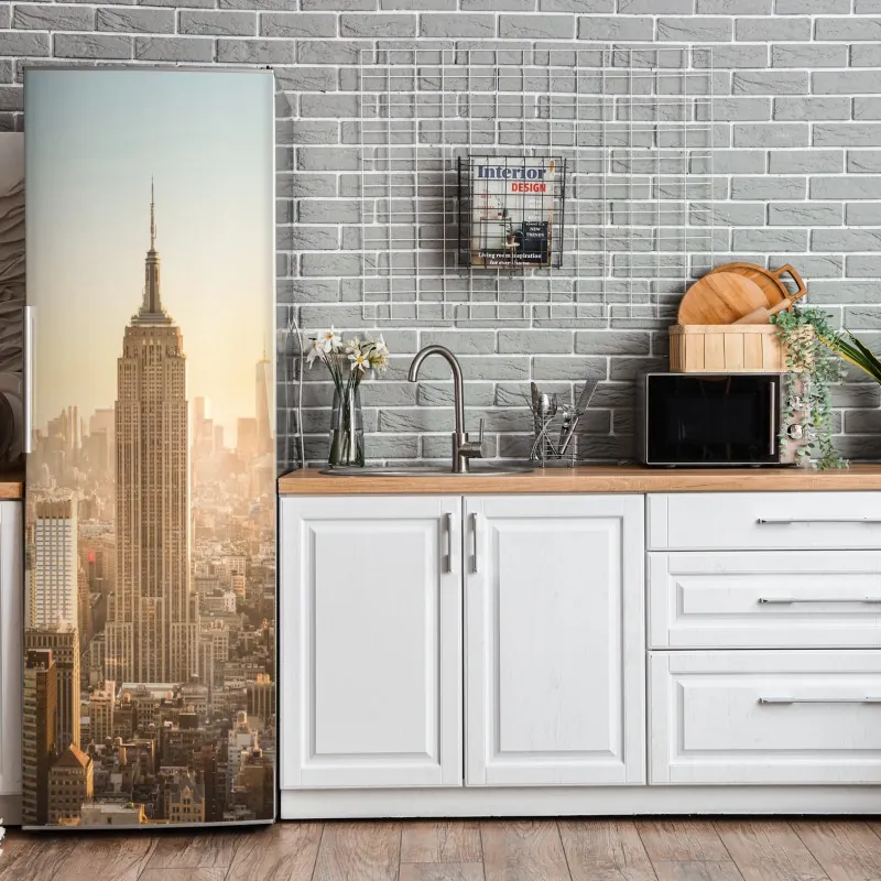 Kühlschrankaufkleber monochromes tropisches blattmuster – Wallnifity®