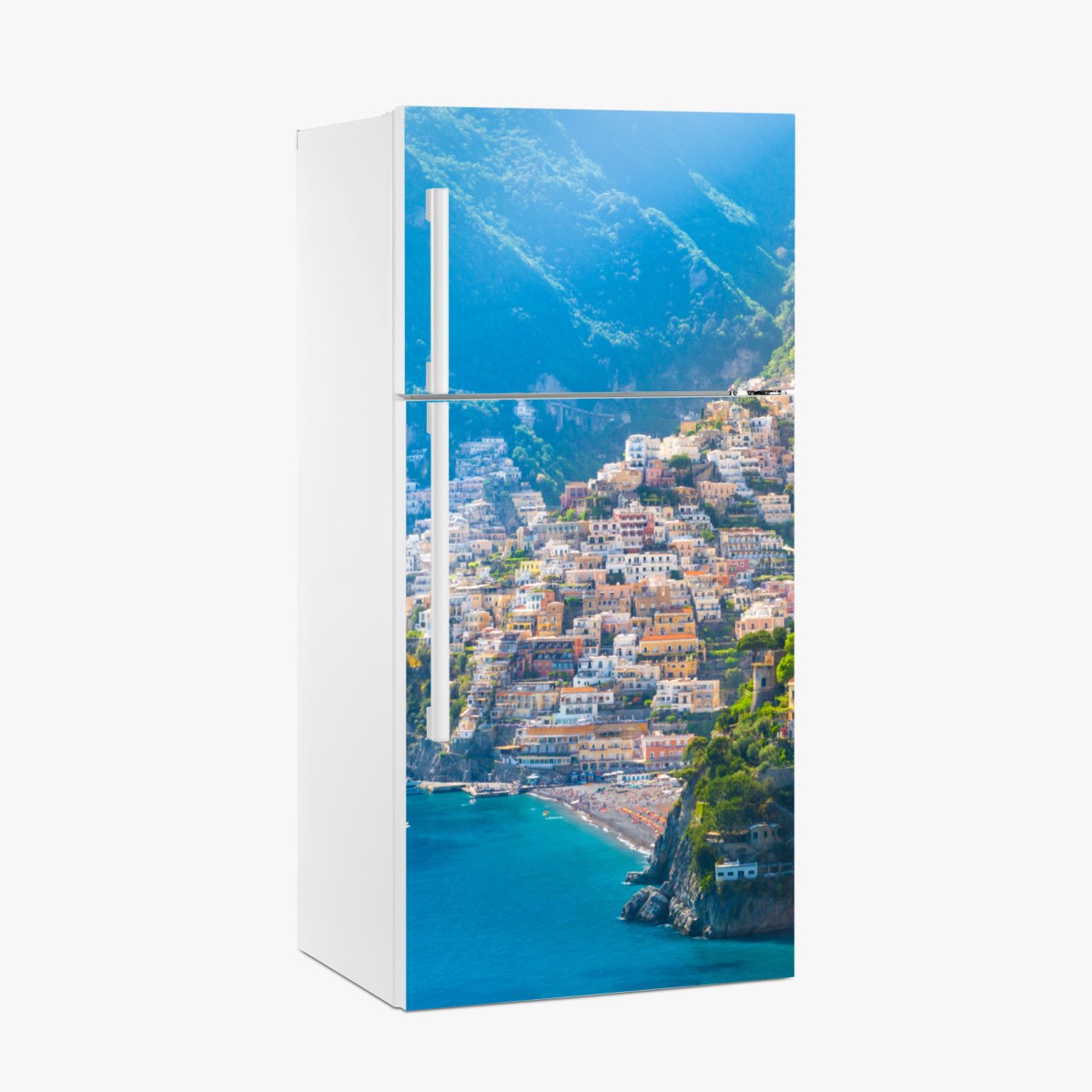Kühlschrankaufkleber Positano: buntes küstendorf an der Amalfiküste – Wallnifity®
