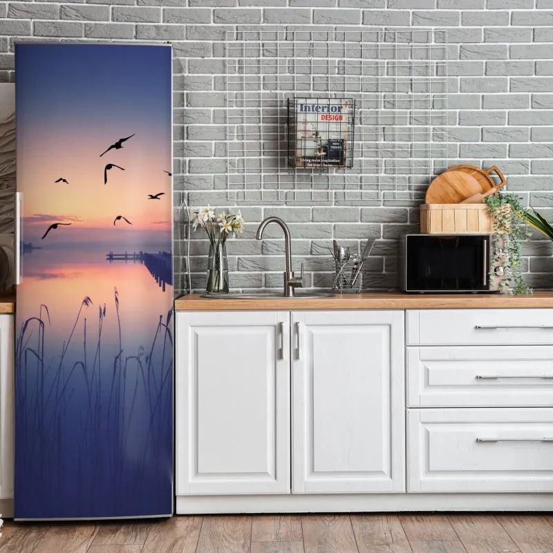 Kühlschrankaufkleber türkiser aquarellausbruch abstrakt – Wallnifity®