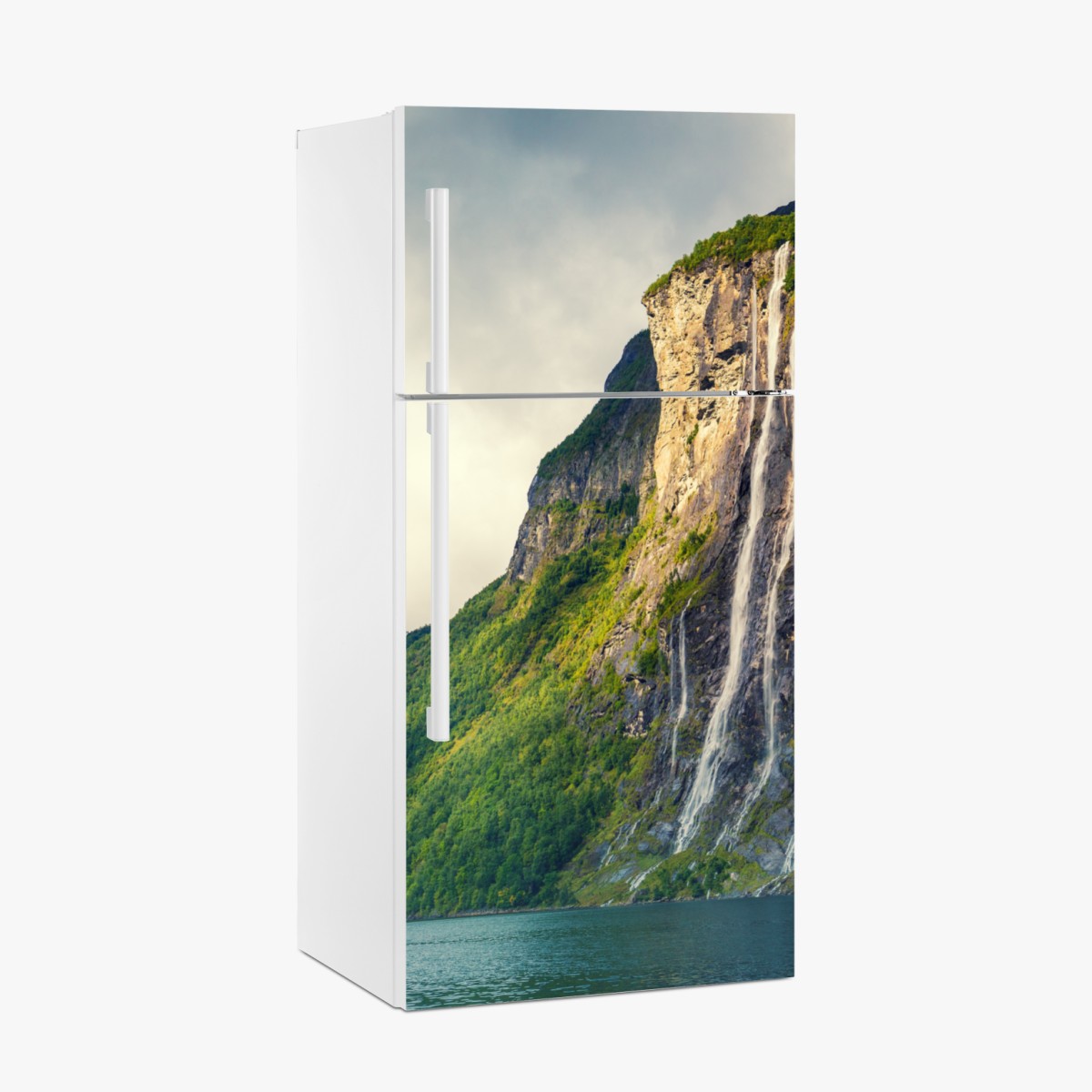 Kühlschrankaufkleber wasserfälle an fjordklippen – Wallnifity®