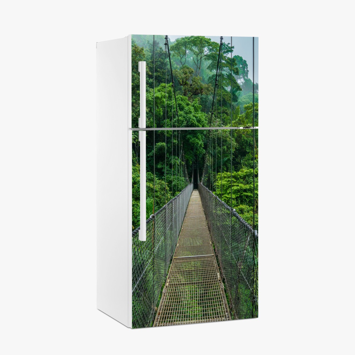 Kühlschrankaufkleber hängende brücke im dichten dschungel – Wallnifity®