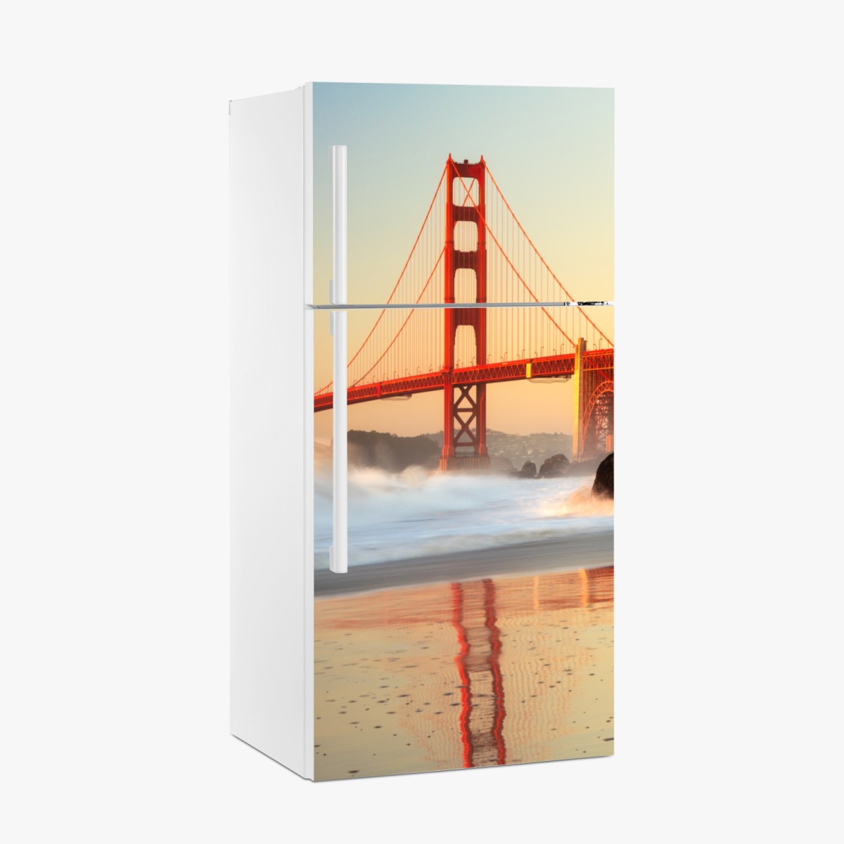 Kühlschrankaufkleber Golden Gate brücke bei sonnenuntergang – Wallnifity®