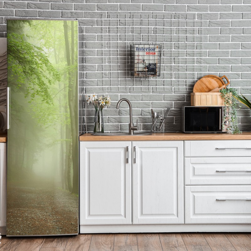 Kühlschrankaufkleber lebhafte türkis und limetten aquarellspritzer – Wallnifity®