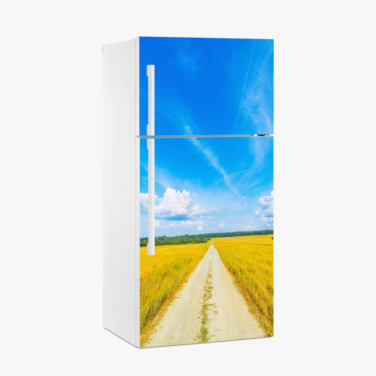 Kühlschrankaufkleber goldene wiese unter weitem blauem himmel – Wallnifity®