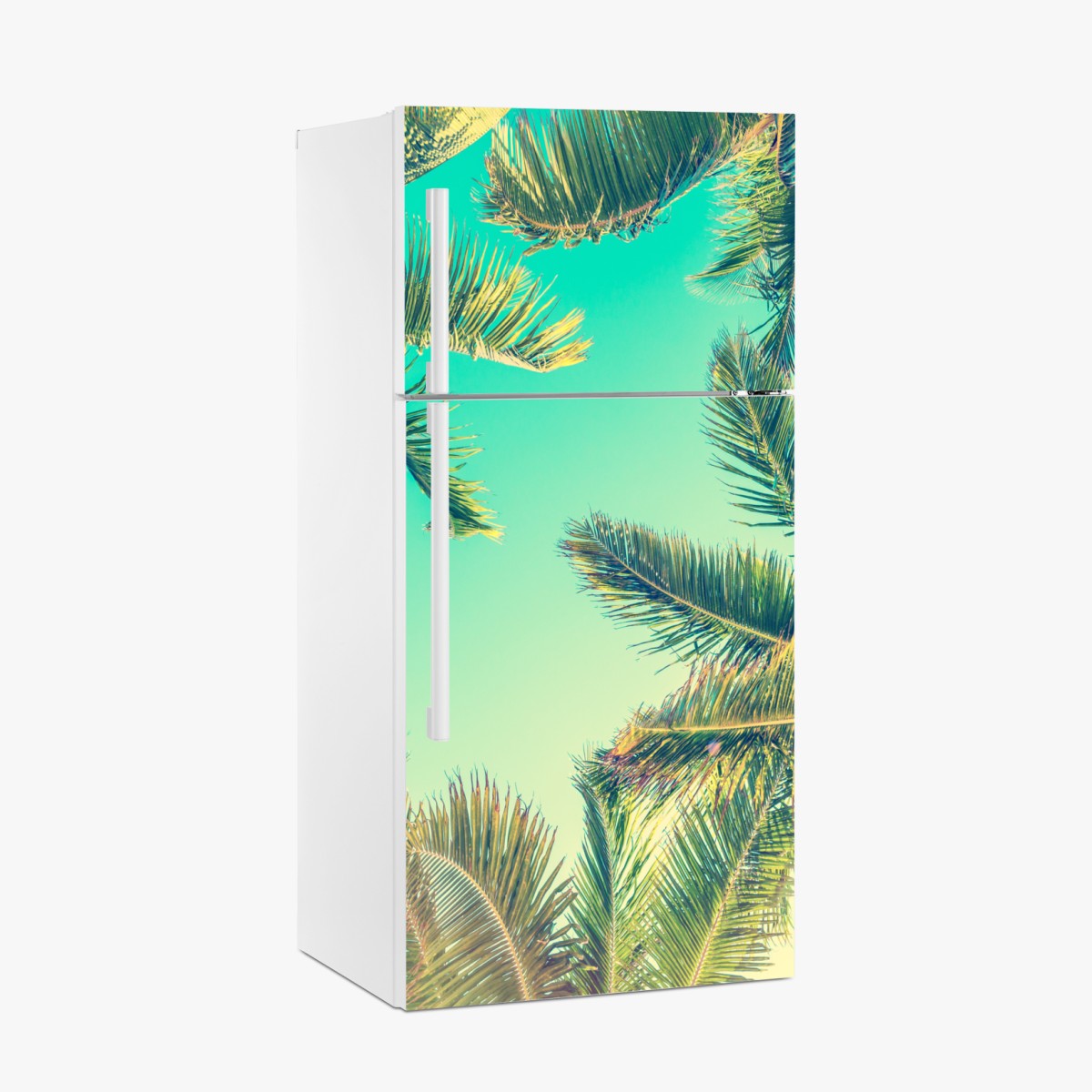 Kühlschrankaufkleber vintage türkis palmenhimmel – Wallnifity®