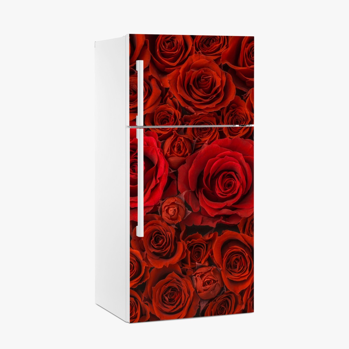 Kühlschrankaufkleber prunkvolle collage roter rosen – Wallnifity®
