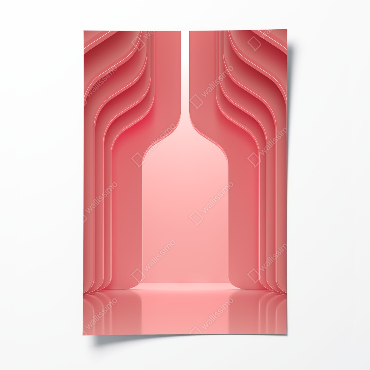 Poster zeitgenössisches korallenrosa architekturmotiv – Wallnifity®