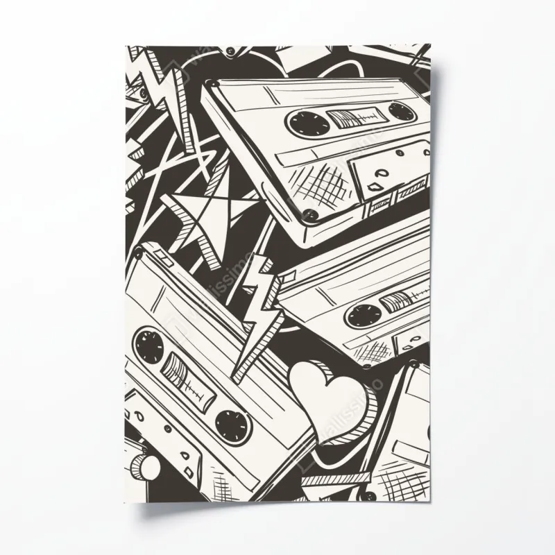 Poster leuchtendes verlauf-wellenmuster – Wallnifity®