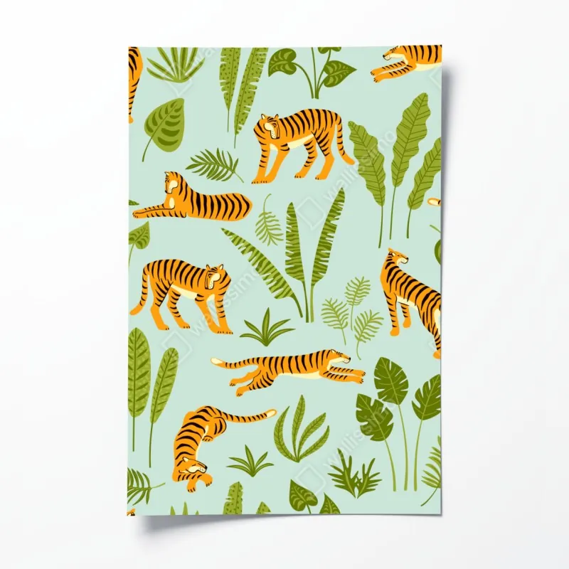 Poster kaktus- und sukkulentenmuster – Wallnifity®