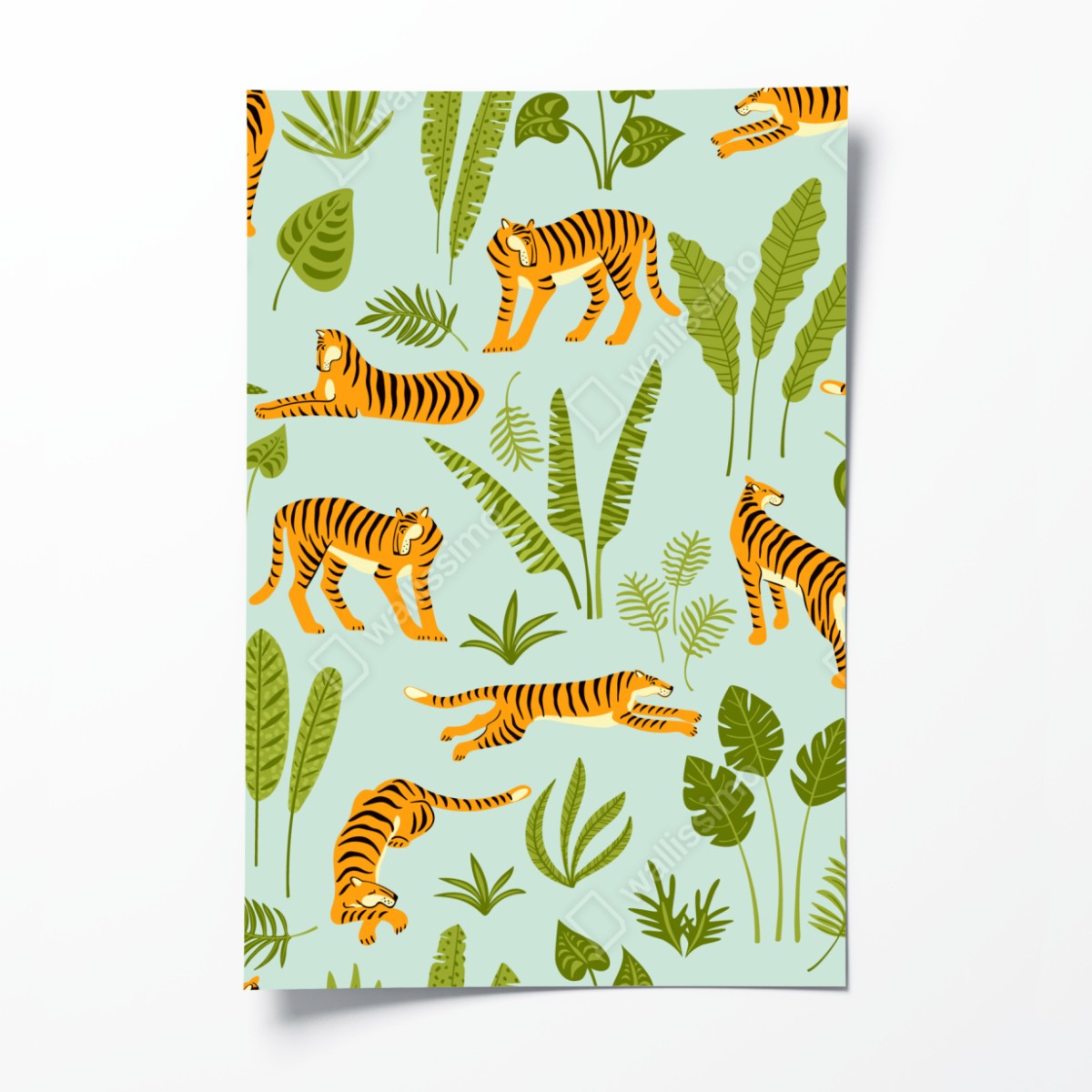 Poster verspieltes tiger dschungel muster – Wallnifity®