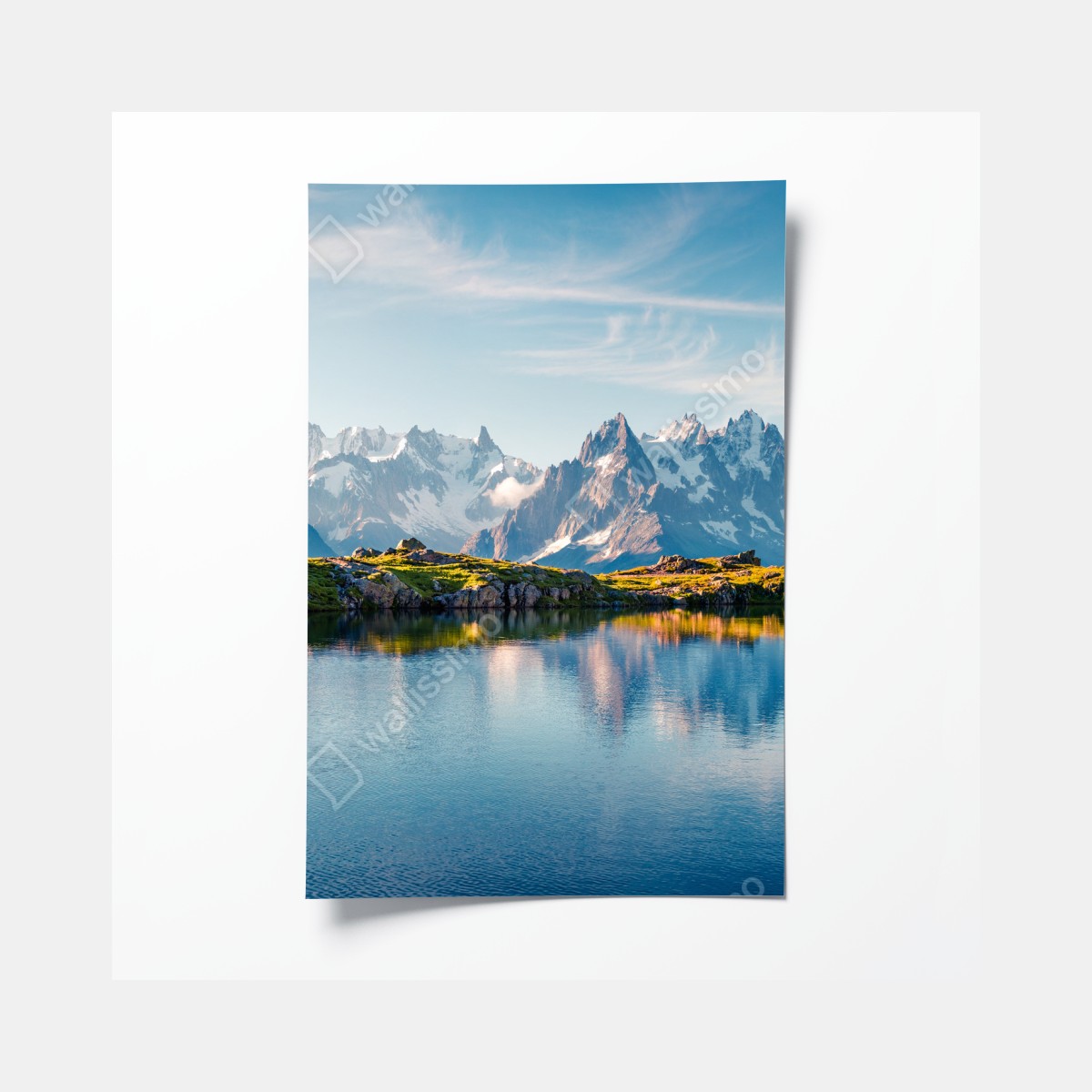 Poster panorama von Lac Blanc und Mont Blanc – Wallnifity®